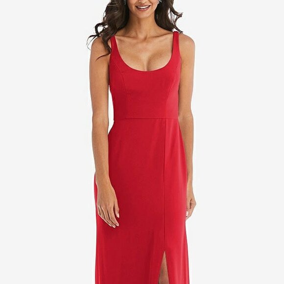 After Six 1550...Scoop Neck Open-Back Trumpet Gown in Parisian Red...Size 10 - Picture 1 of 9